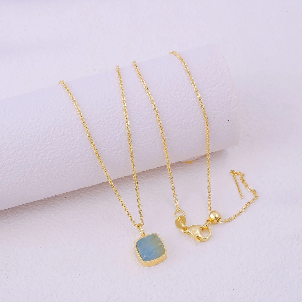 Raw Aquamarine Necklace
