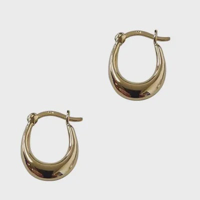 Bulbous Loop Hoop Earring in Gold