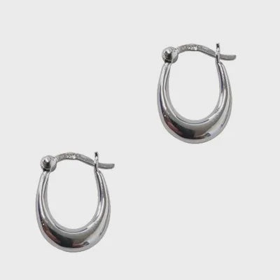 Bulbous Loop Hoop Earring in Sterling Silver