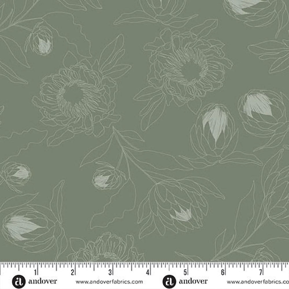 Color Me Whispered Protea Whisper in Olive Green
