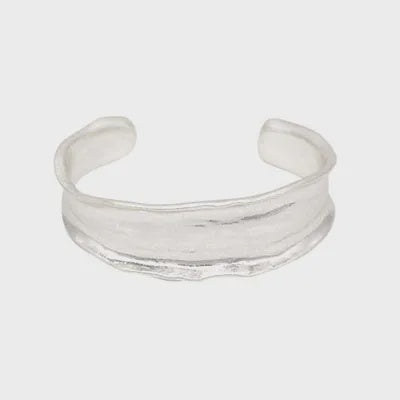 Concave Irregular Cuff Silver