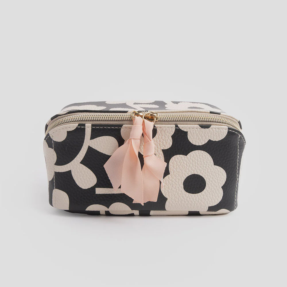 Diagonal Zip Cosmetic Bag - Mono Bloom