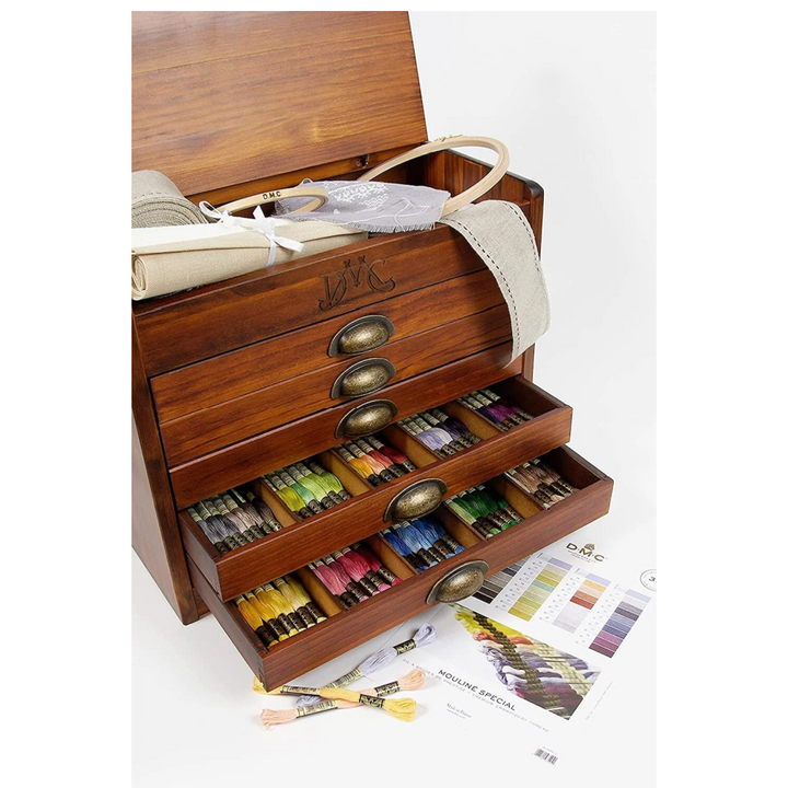 DMC Wooden Collector's Set of Drawers with Threads