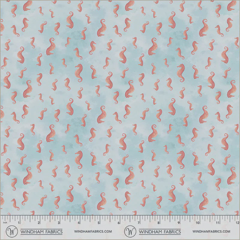 Deep Blue Seahorses in Aqua