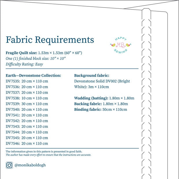 Fragile Quilt Pattern