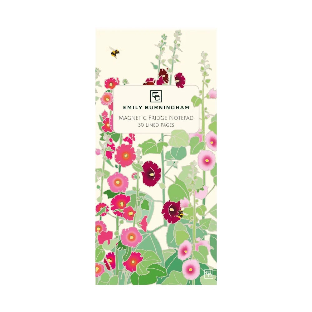 Hollyhocks by Emily Birmingham Magnetic Notepad