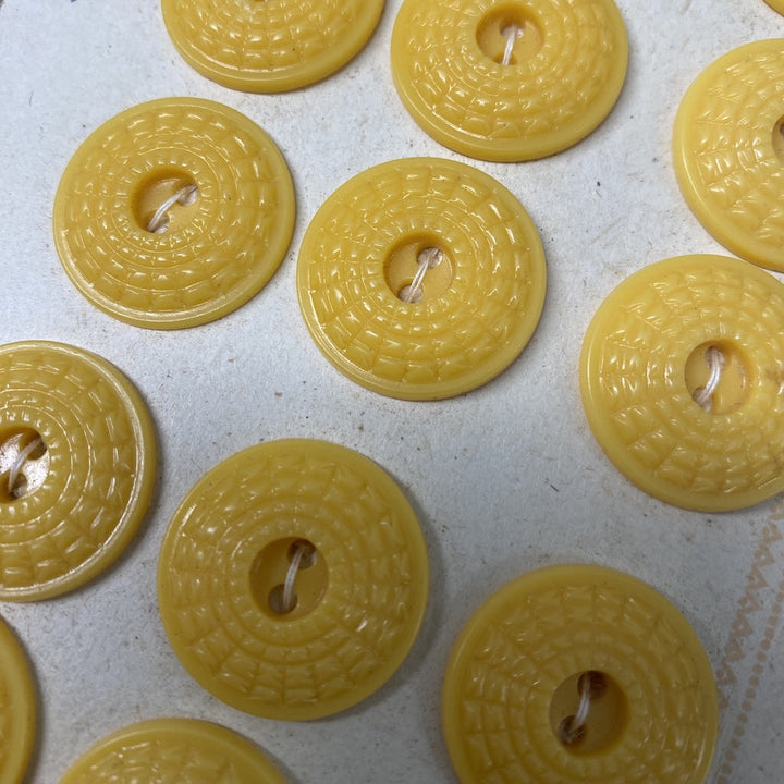 1950's Yellow Buttons 25mm on Card
