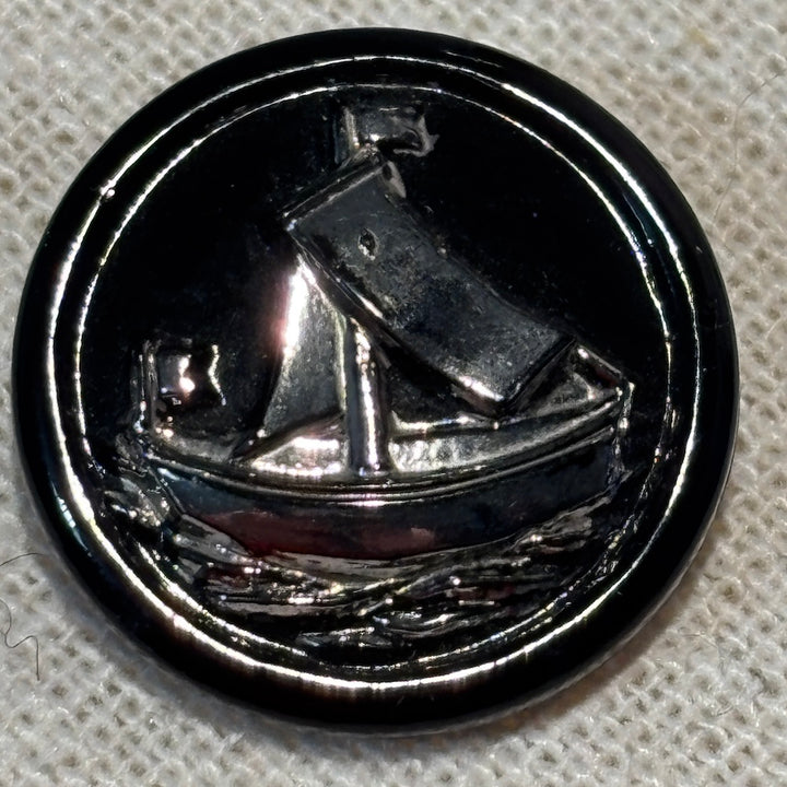 1940's Yacht with Silver Gilt Glass Buttons x 3