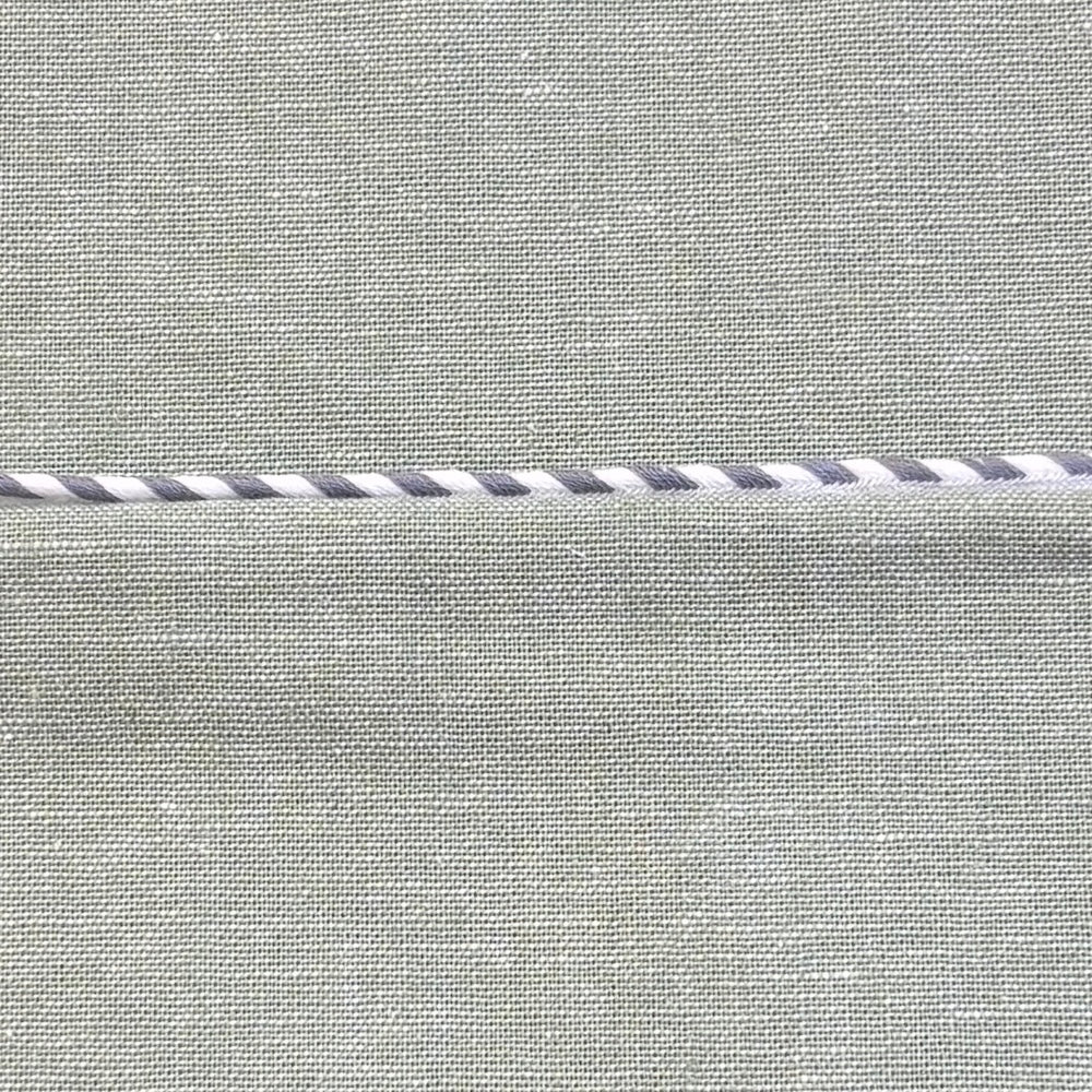 Grey and White Stripe Pre-Made Piping Trim