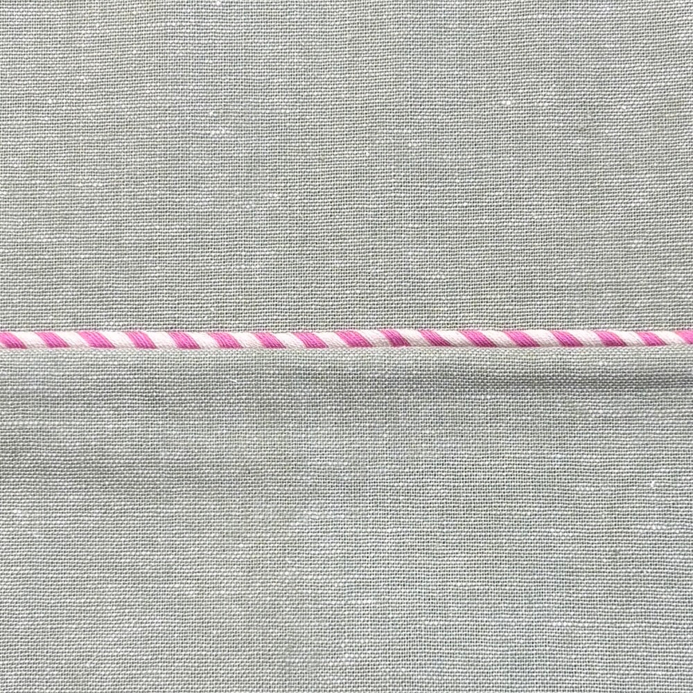 Pink and Ecru Stripe Pre-Made Piping Trim