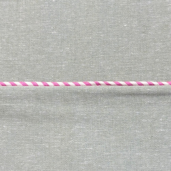 Pink and Ecru Stripe Pre-Made Piping Trim