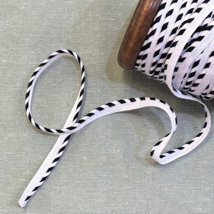 Black and White Stripe Pre-Made Piping Trim