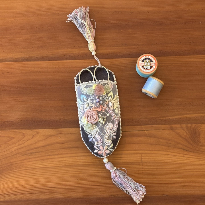 Handmade Scissor Keep and Embroidery Scissors - Heart