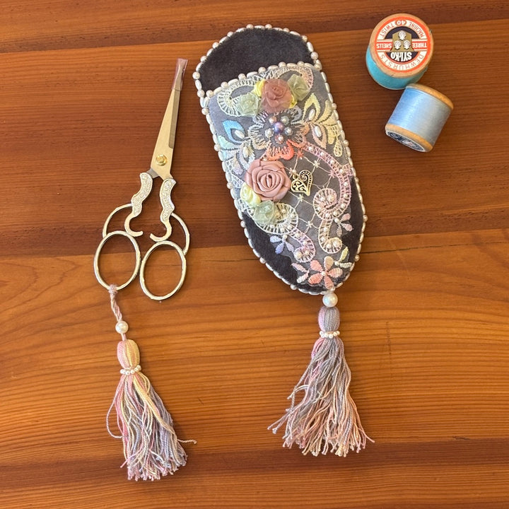 Handmade Scissor Keep and Embroidery Scissors - Heart
