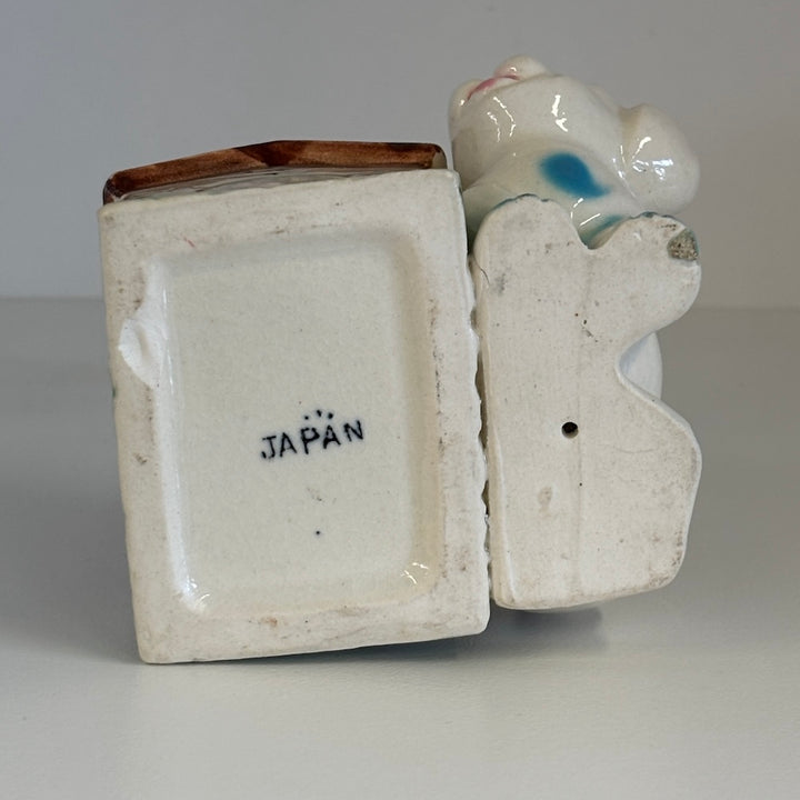 Vintage Ceramic Puppy Doghouse Plant/Toothpick Holder