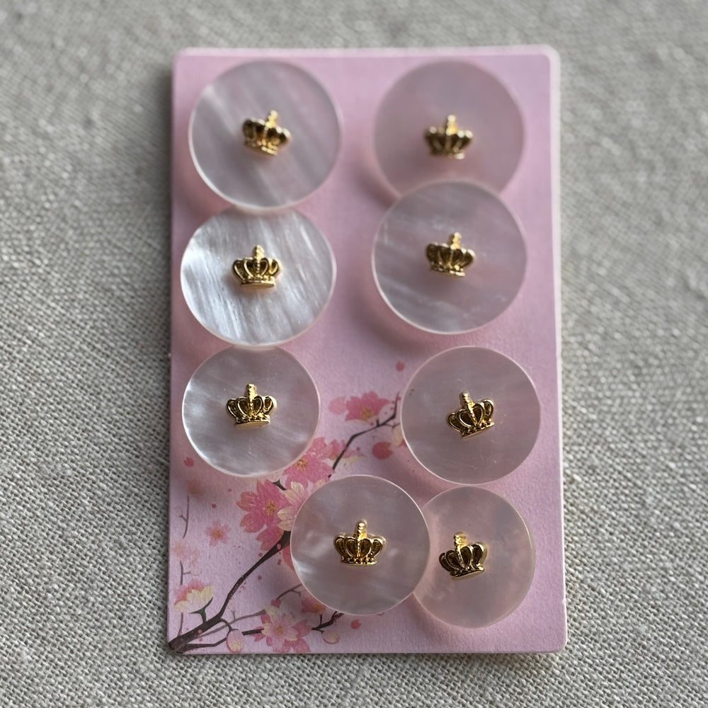 Crown Buttons x 8