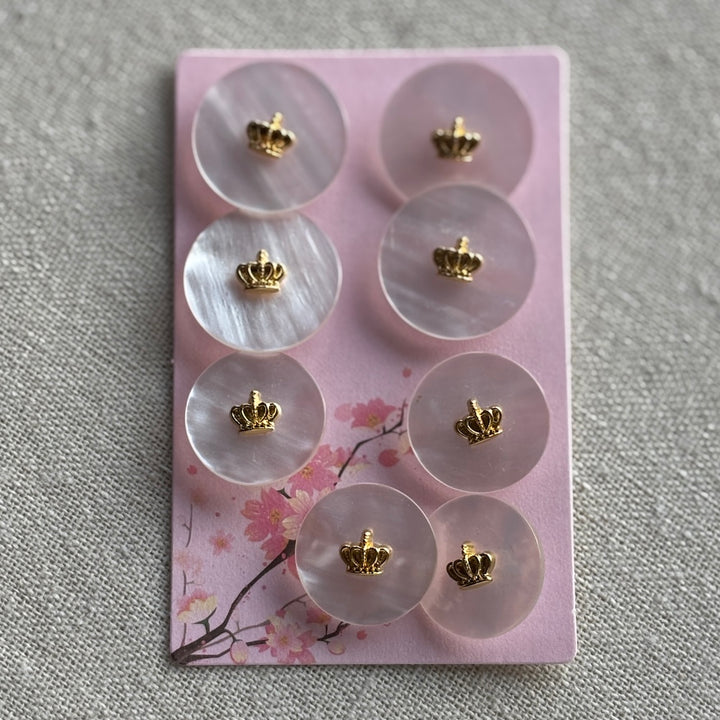 Crown Buttons x 8