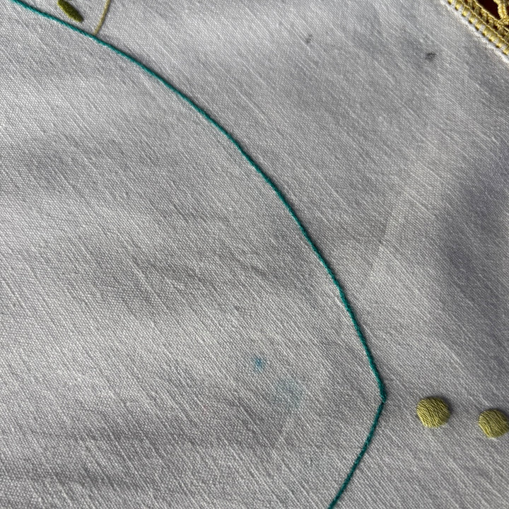 Vintage Embroidered Tablecloth - Daisy-A-Day