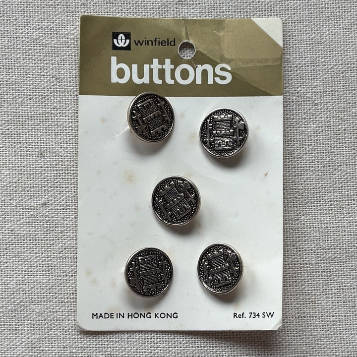 Vintage Winfield Shank Metal Buttons x 5