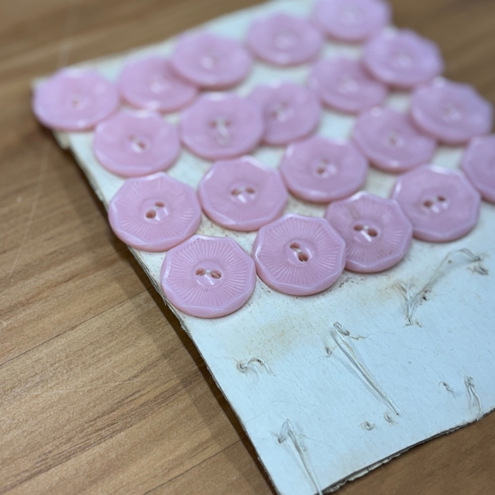 Vintage Baby Pink Octagonal Buttons 22mm