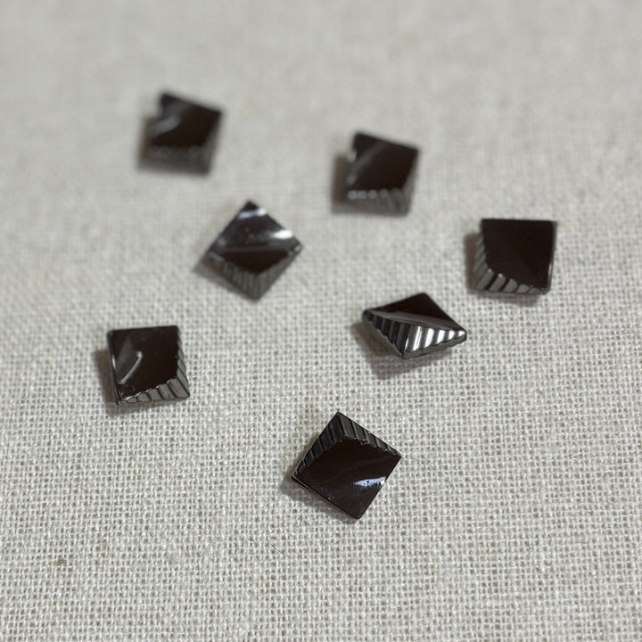 Art Deco Cubist Buttons Chocolate 9mm x 7