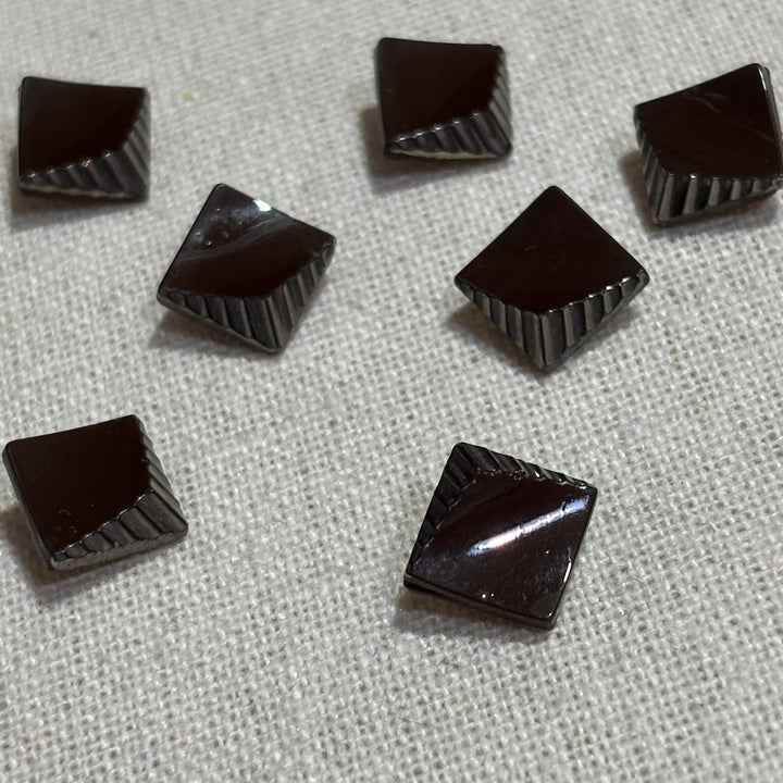 Art Deco Cubist Buttons Chocolate 9mm x 7
