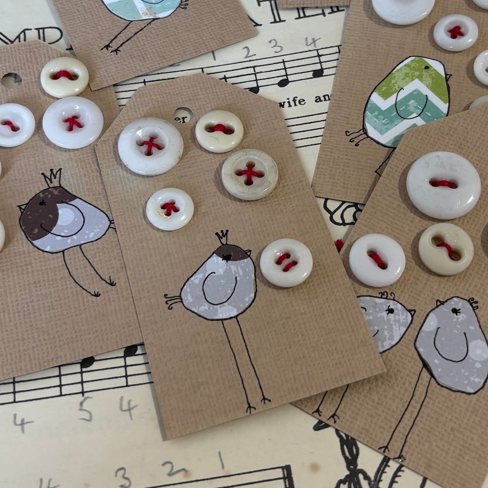 Card of Antique China Buttons