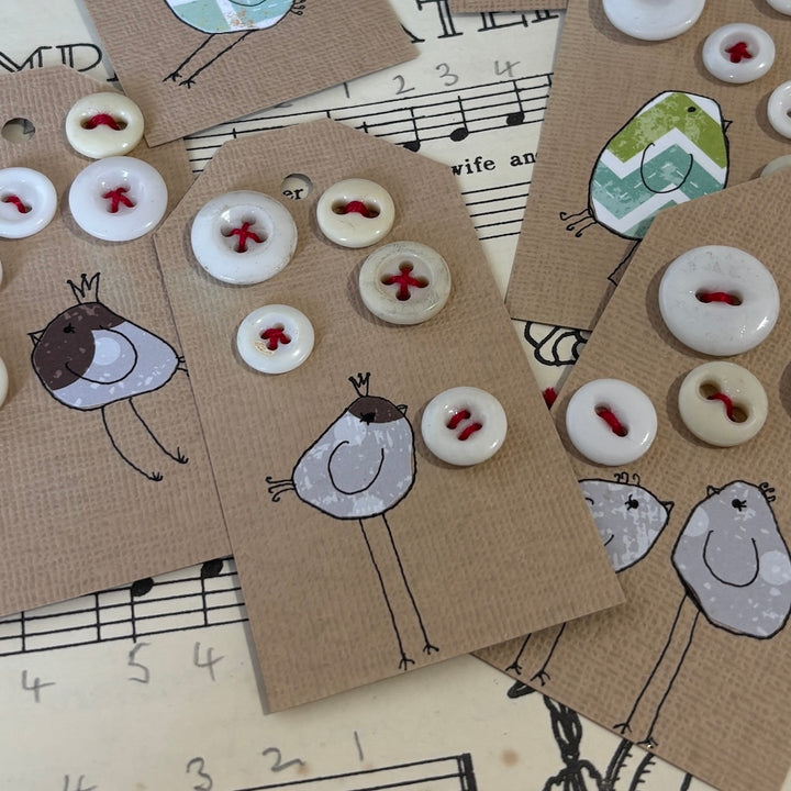 Card of Antique China Buttons