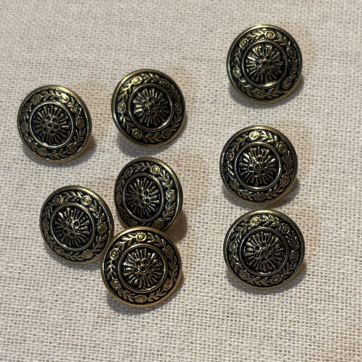 Vintage Antique Bronze Buttons 17mm x 8