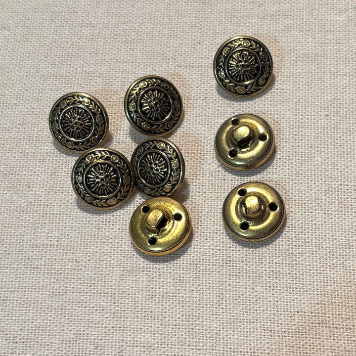 Vintage Antique Bronze Buttons 17mm x 8