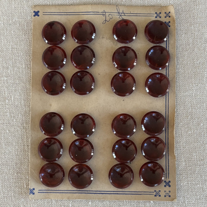Vintage Burgundy Buttons 17mm