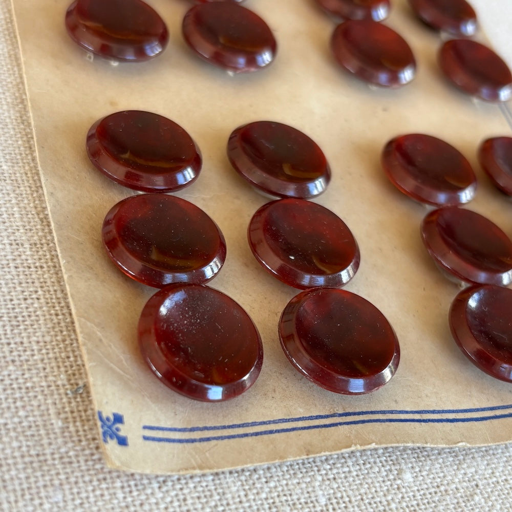 Vintage Burgundy Buttons 17mm