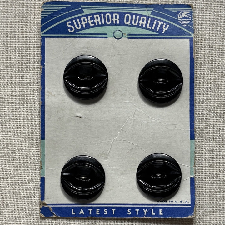 Superior Quality Black Buttons with Moulding 22mm x 4