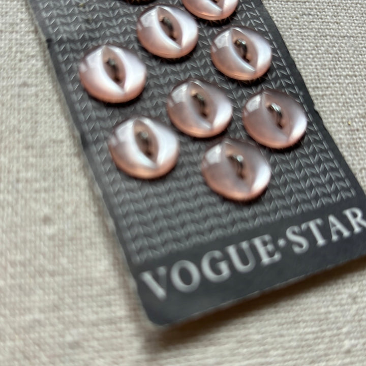 Vogue Star Pink Cat's Eye Buttons 11mm x 9