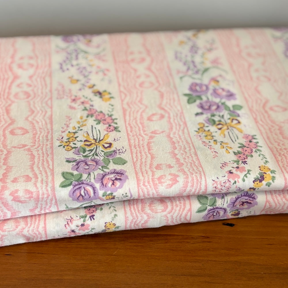 Vintage Sheet - Moire Rose Stripe