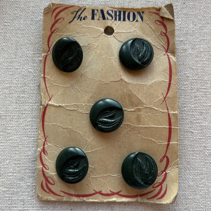 The Fashion Green Fern Buttons 19mm x 5