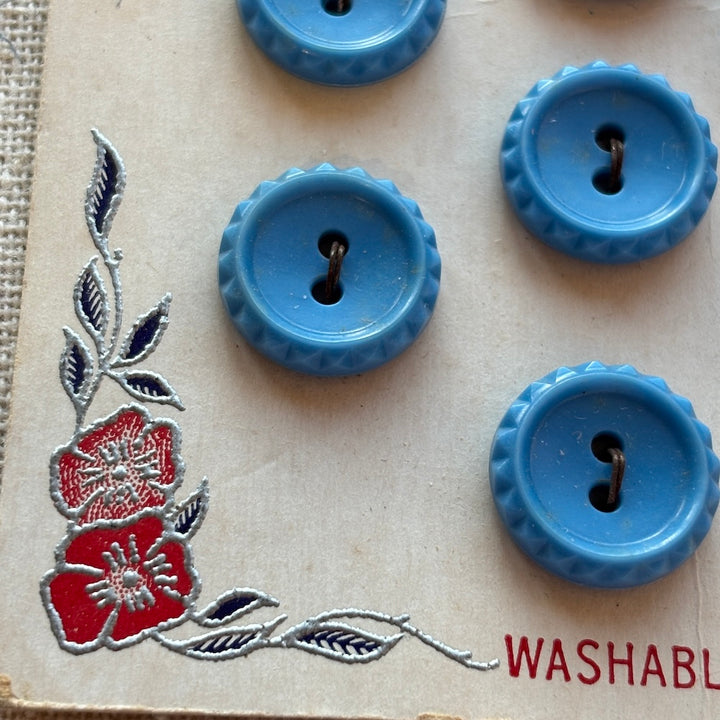 Vintage Lansing Blue Buttons 15mm x 7