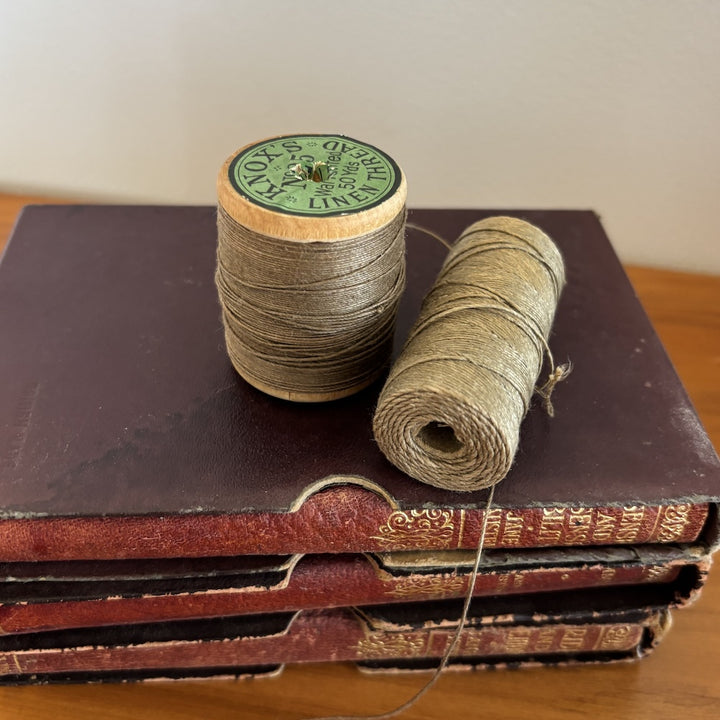 2 Vintage Spools of Linen Thread