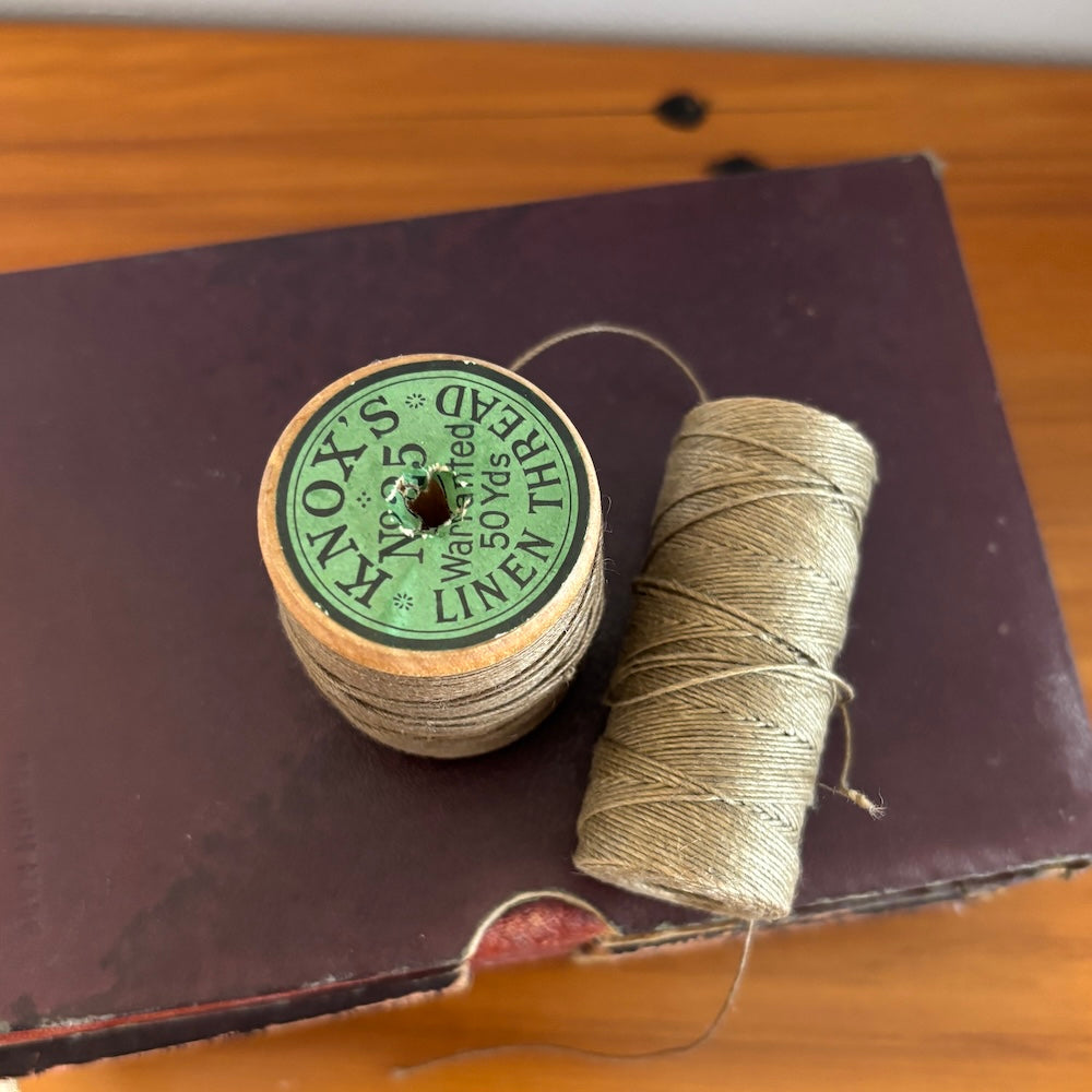 2 Vintage Spools of Linen Thread