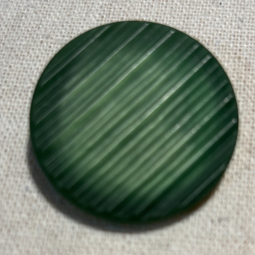 Vintage Green Stripe Coat Button 34mm