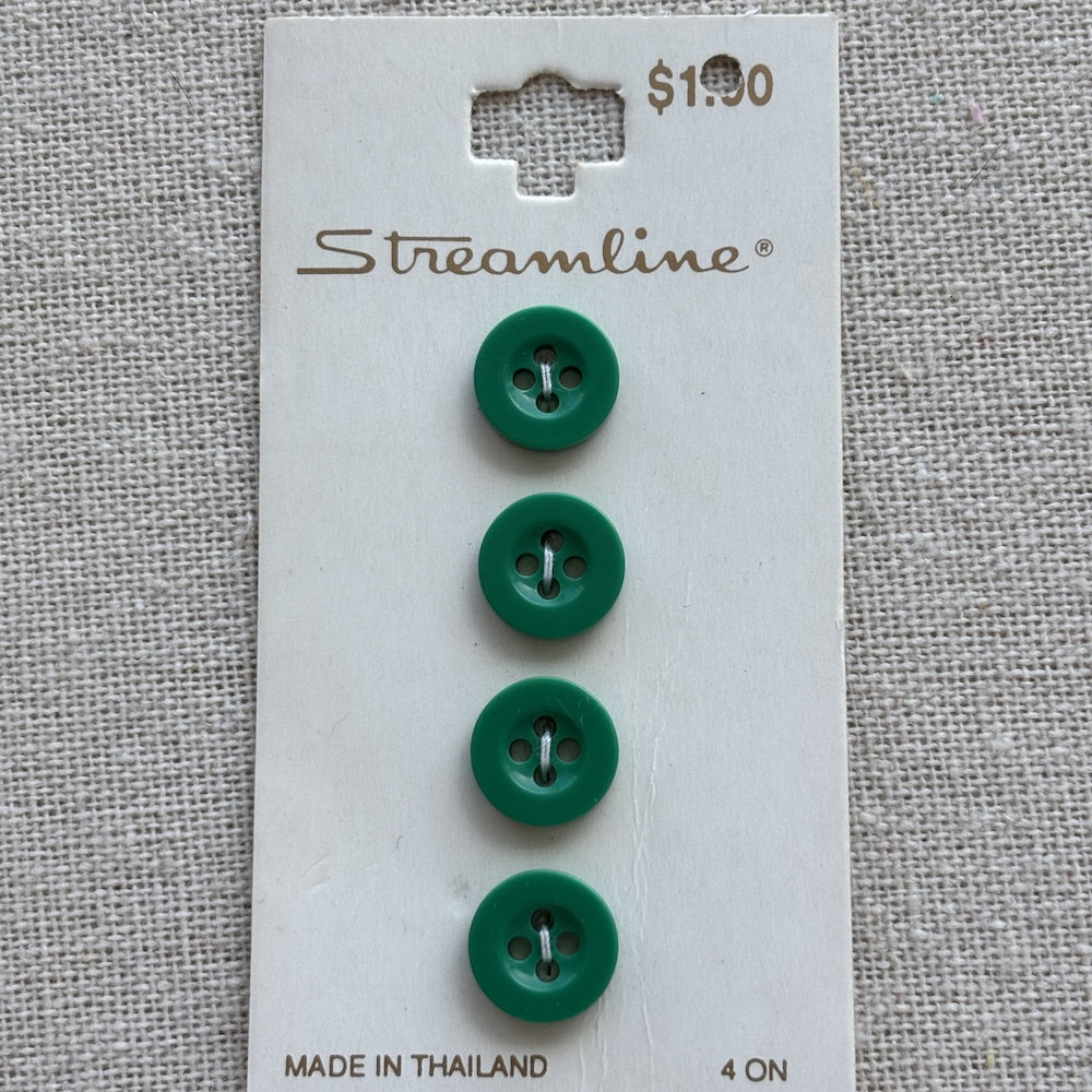 Streamline Kelly Green 12mm Buttons x 4