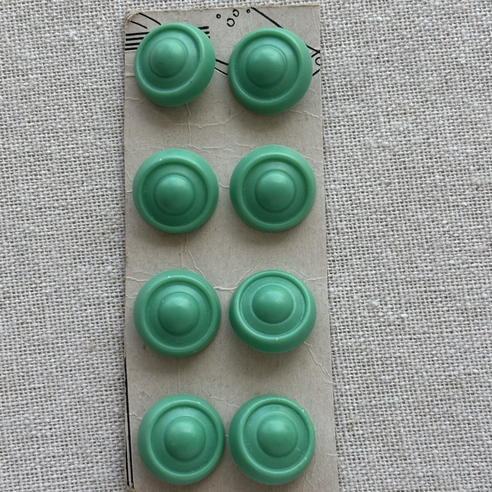 Vintage 1940's-1950's Summer Green Buttons 19mm x 8