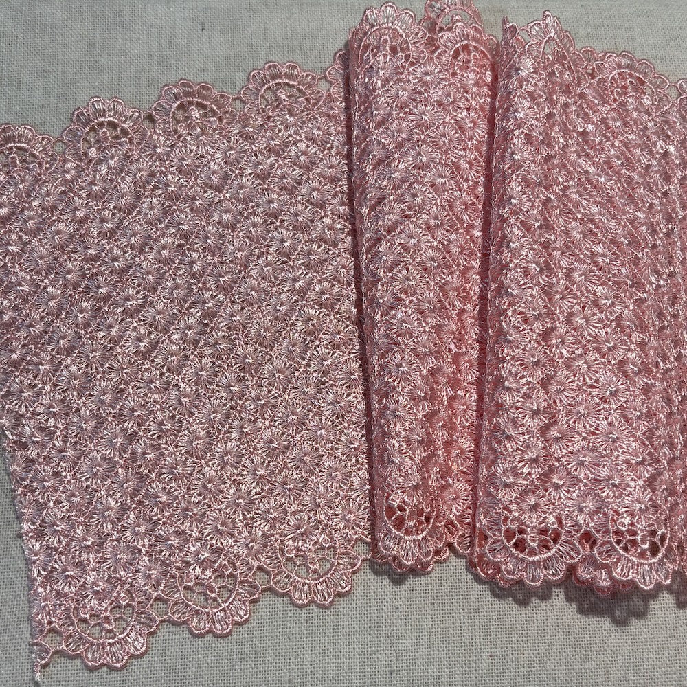Pink Sheen Lace 15.5cms x 1 metre
