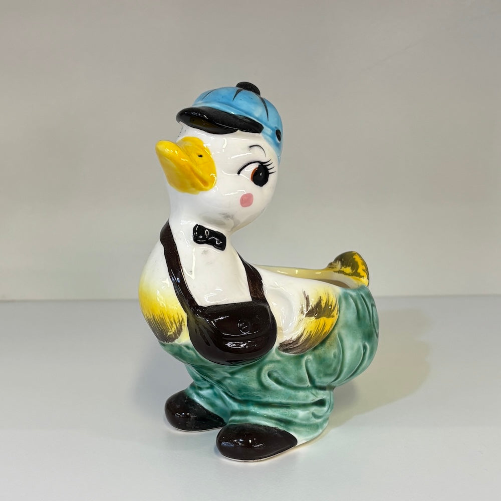 Vintage Duck Egg Holder with Baseball Cap
