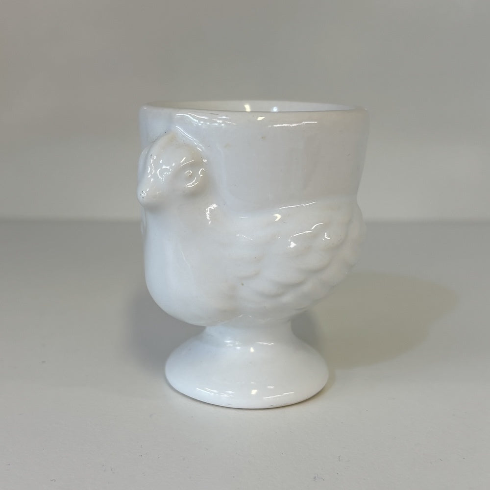 Vintage White Porcelain Hen Egg Cup