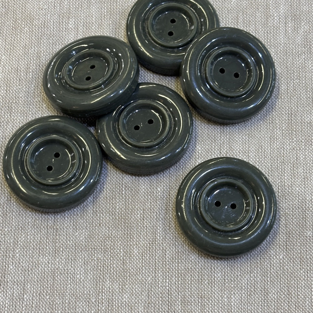 Vintage Uniform Grey Buttons 35mm x 6