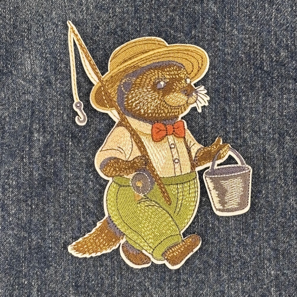 Iron on Patch Fishing Otter