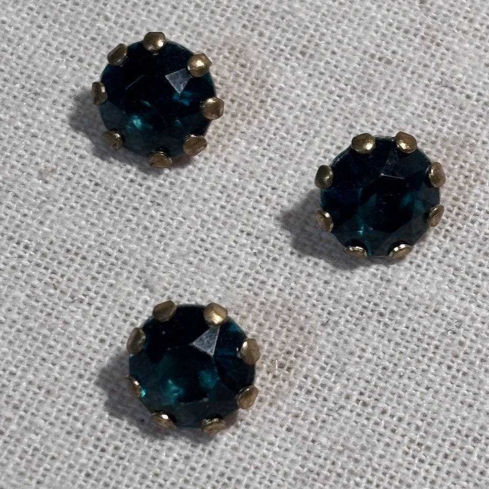 Vintage Emerald Buttons x 3