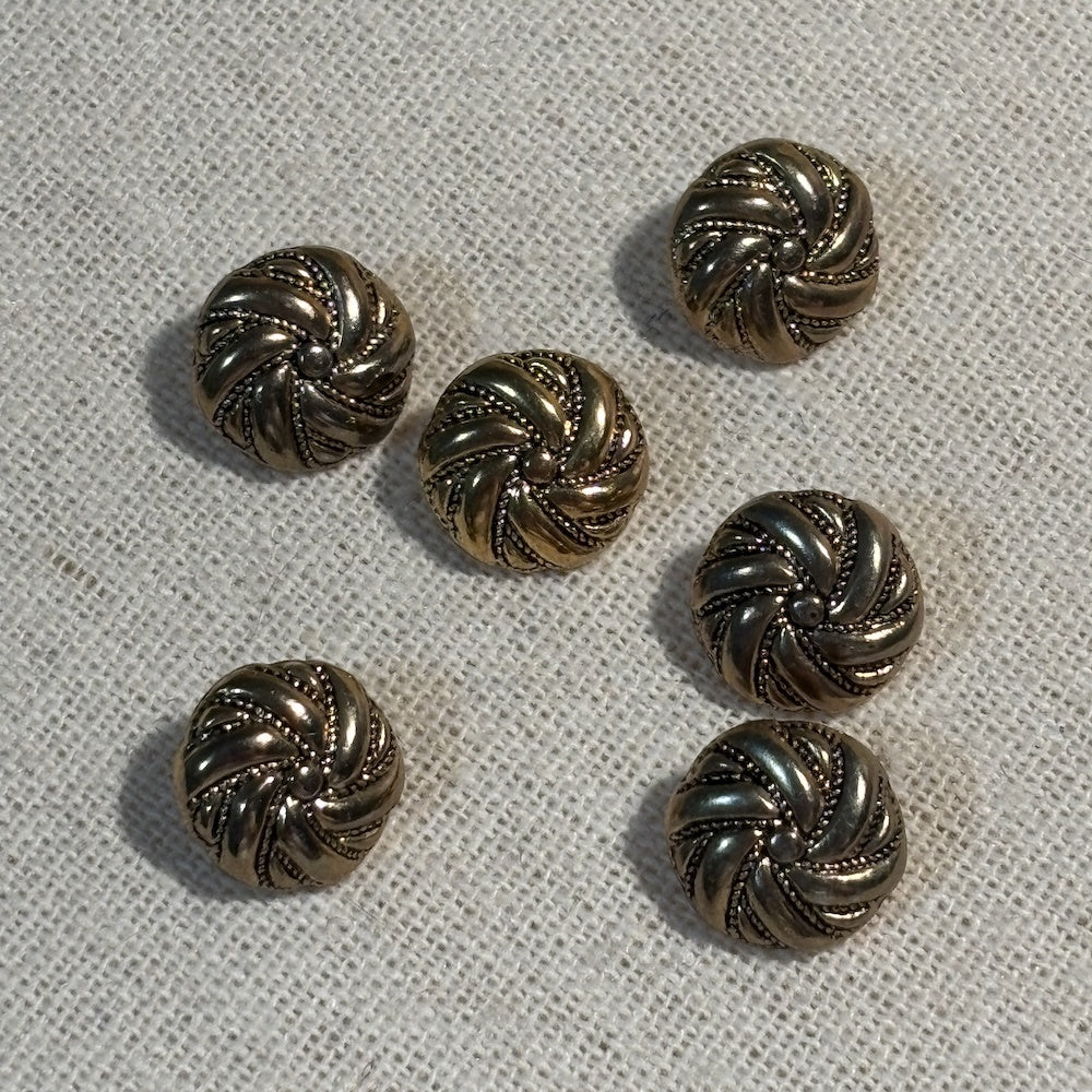 Gold Metal Finish Knot Buttons 13mm x 6