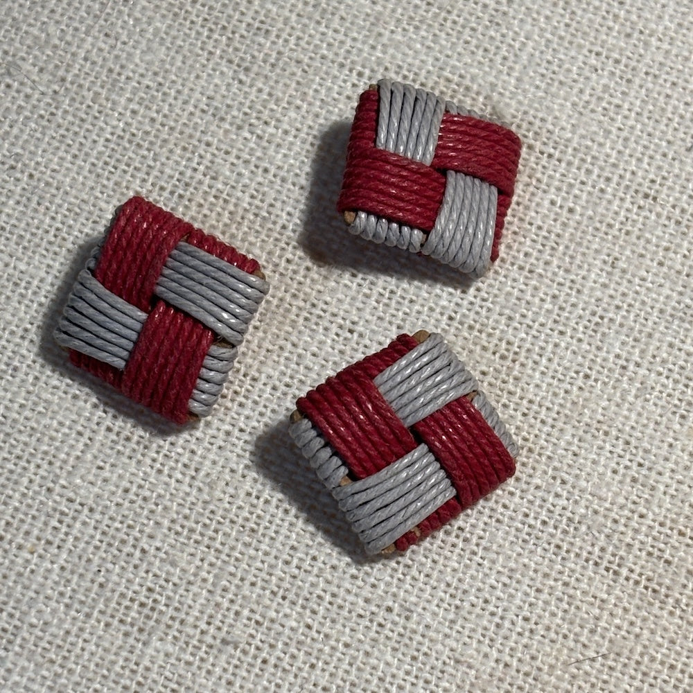 Vintage Passementerie Maroon and Grey Buttons